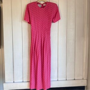 Vintage Karin Stevens Polka Dot Midi Dress